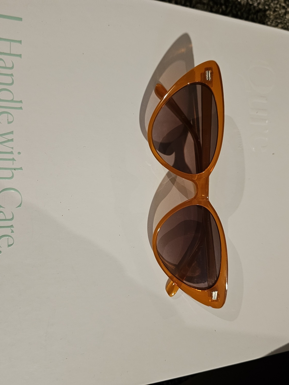 Women’s Orange Cat-Eye Sunglasses with Tinted Lenses